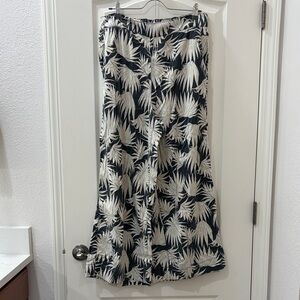 Rachel Zoe Black and Cream Tropical Pants XL